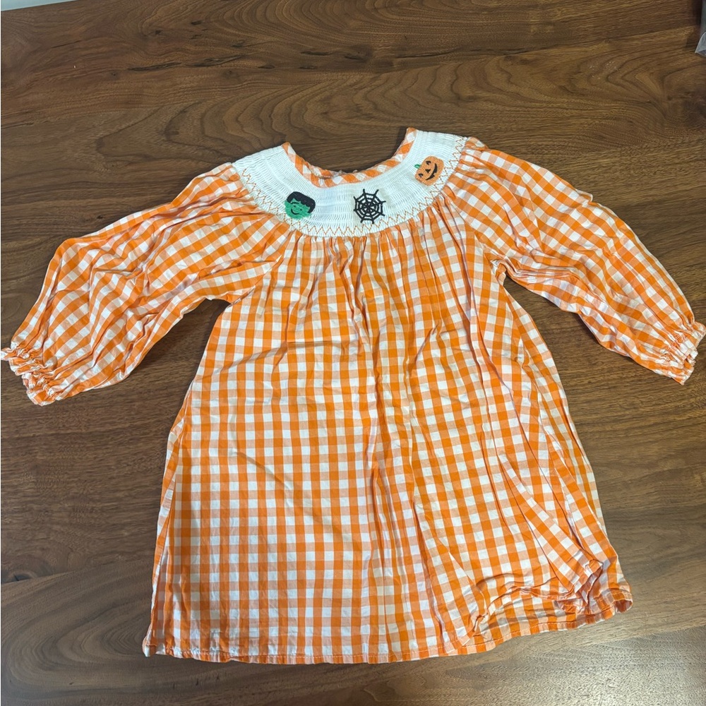 Orange Gingham Halloween Dress